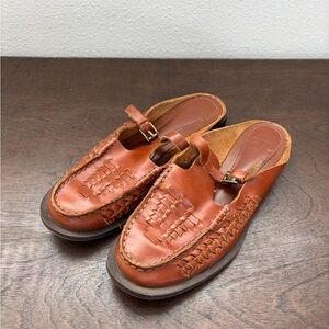 Zara Brown Leather Mules